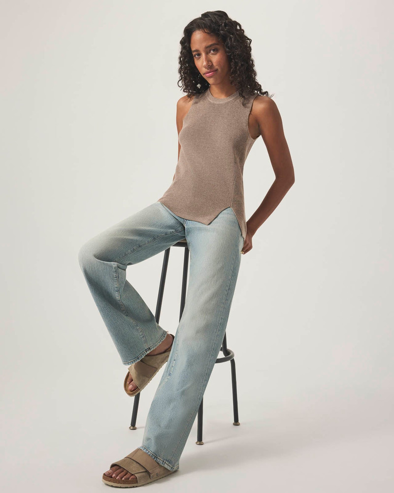 Splendid Straight Leg Worn Hem Jean outlook