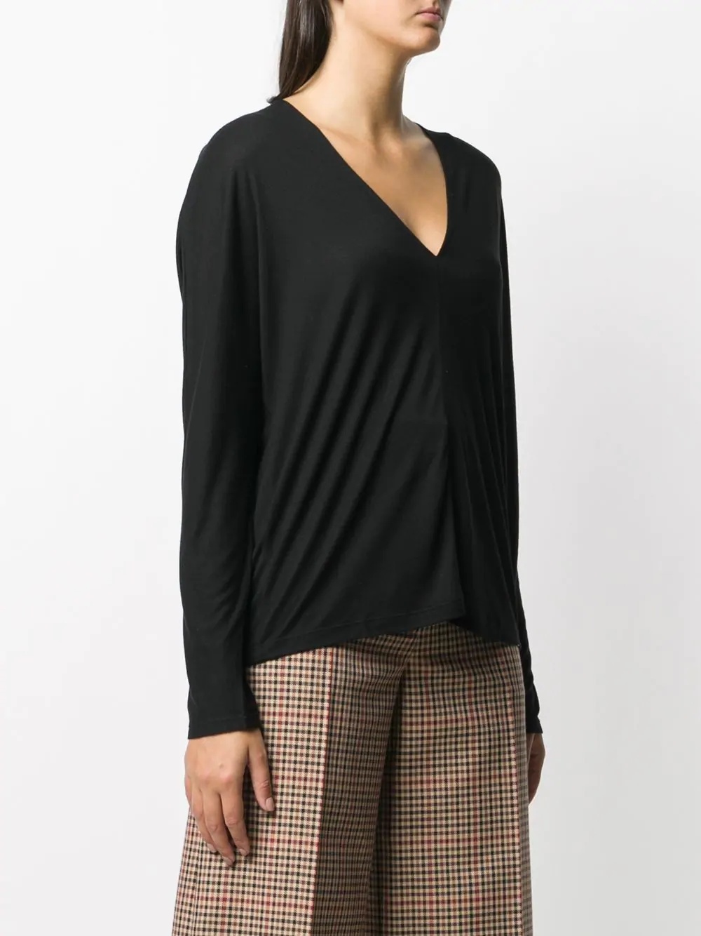 fine-knit v-neck top  - 3