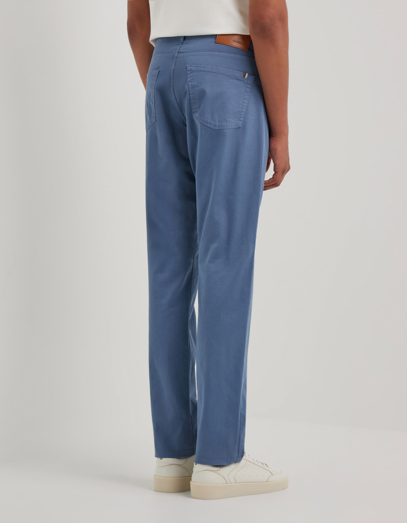 AIR FORCE BLUE REGULAR FIT FIVE-POCKET COTTON MICROTWILL PANTS 4