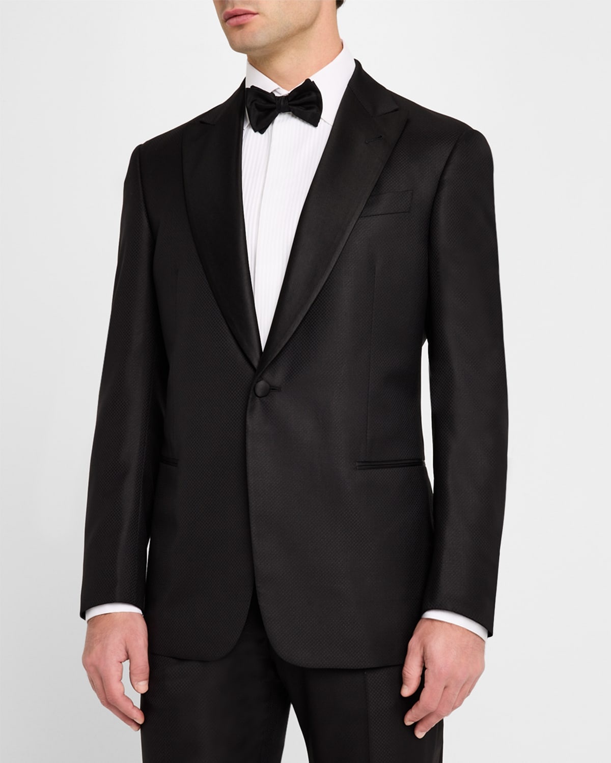 Men's Wool and Silk Micro-Textured Two-Piece Tuxedo - 6