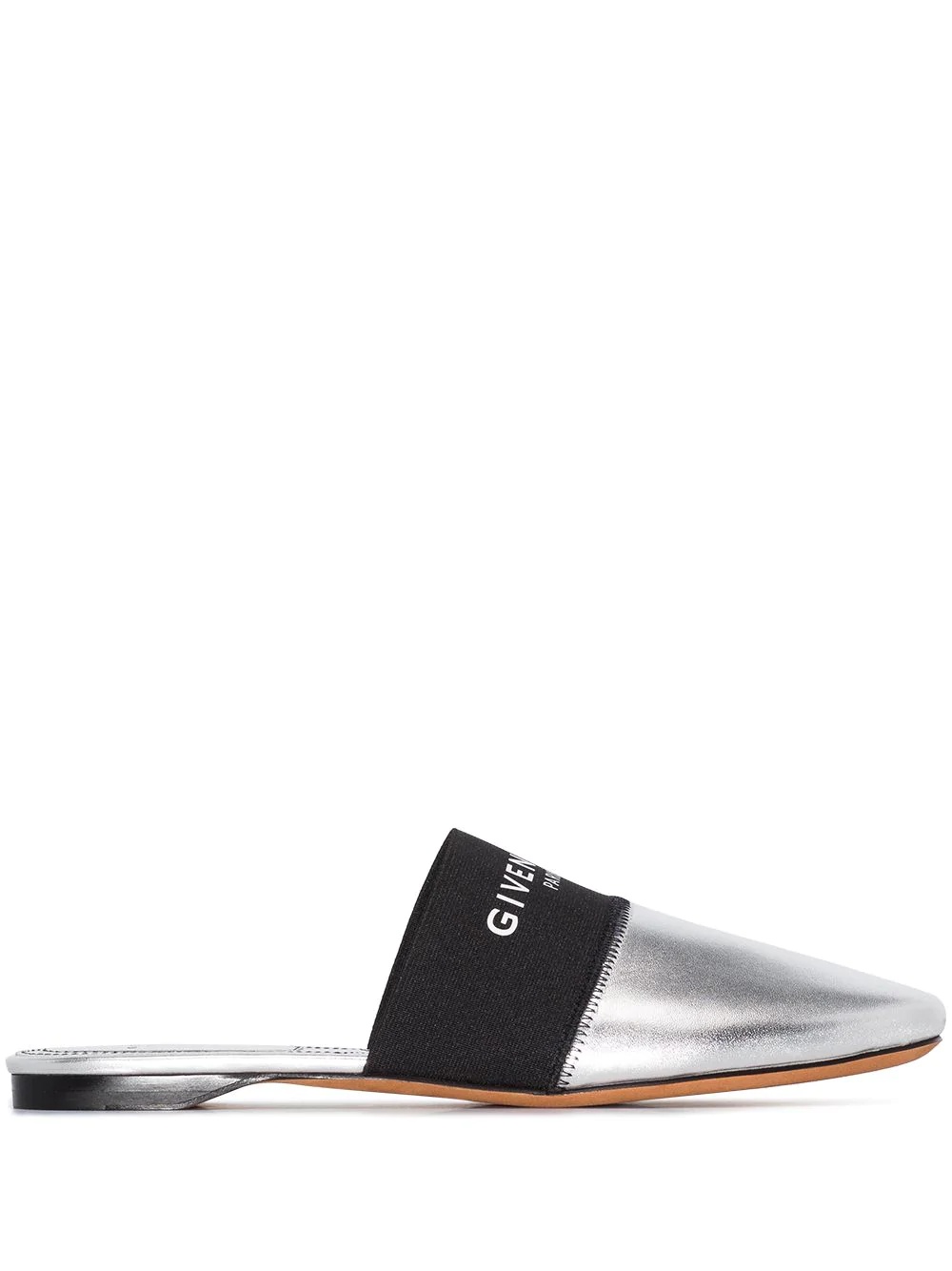 Bedford metallic leather logo mules - 1