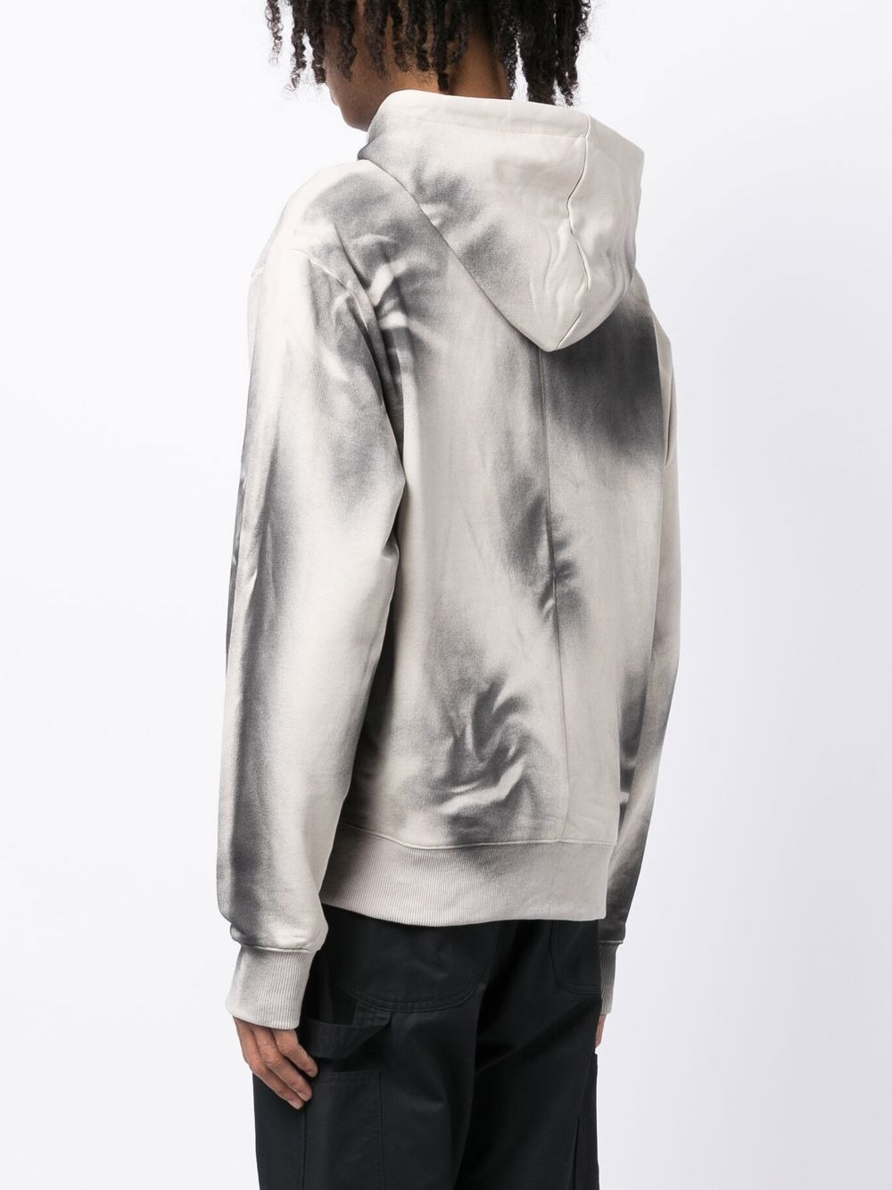 abstract-print cotton hoodie - 4
