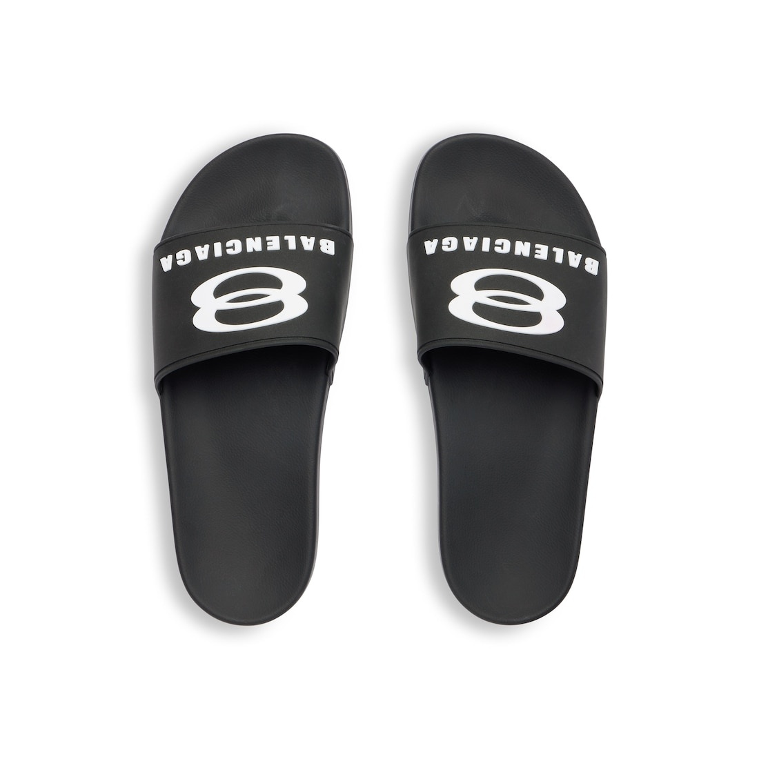 Men's Pool Slide Sandal  in Black/white - 6