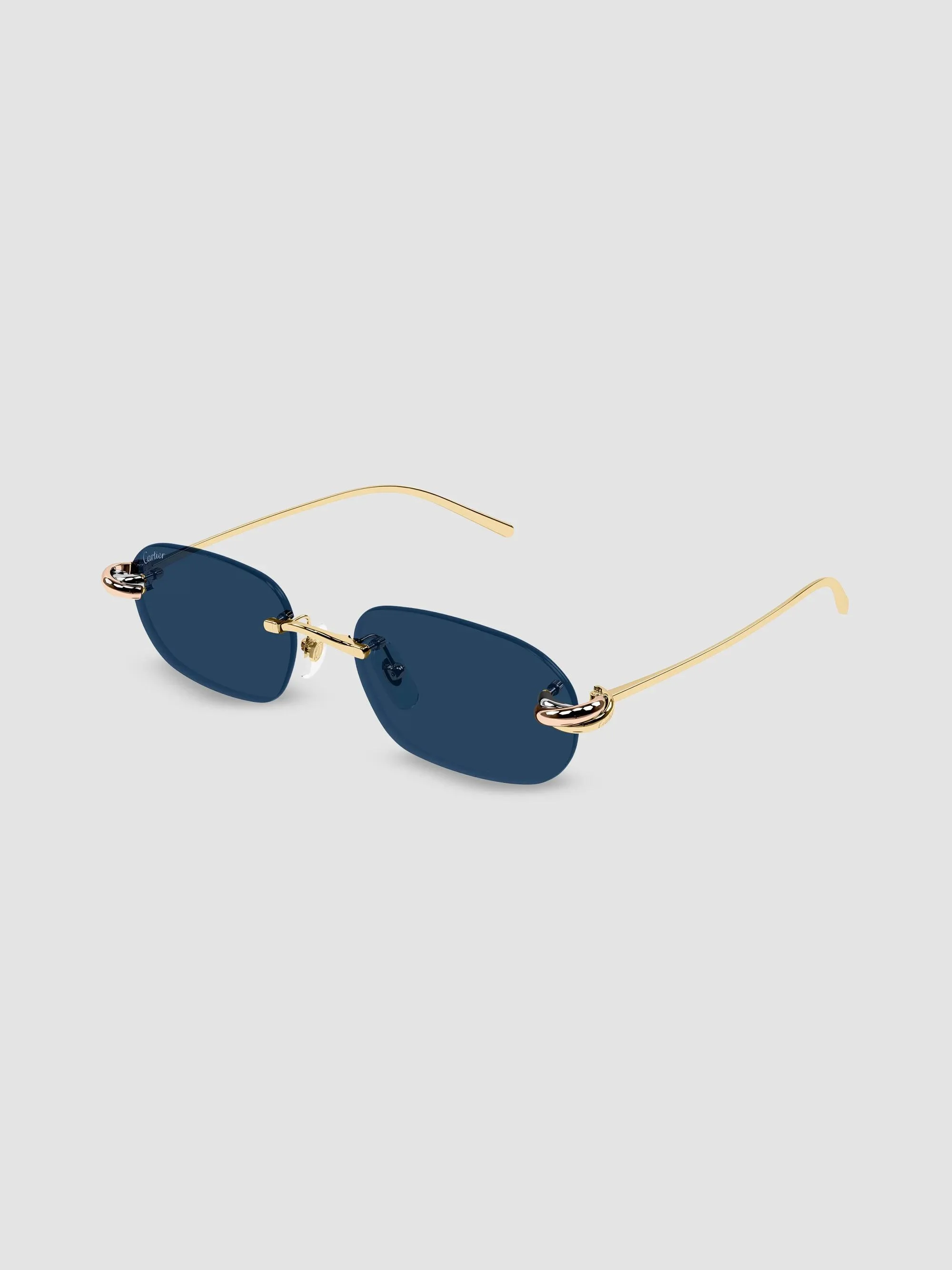 Women's Trinity 24-Carat Rose Gold-Plated Rimless Rectangular Sunglasses - Gold - 1