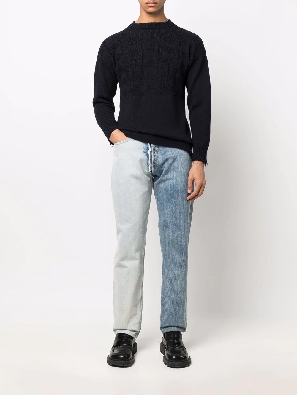 distressed wool jumper - 2