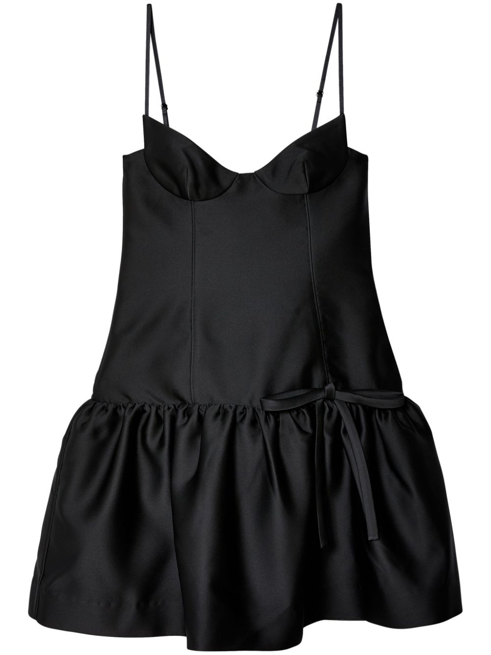 bow-detail ruched dress - 1