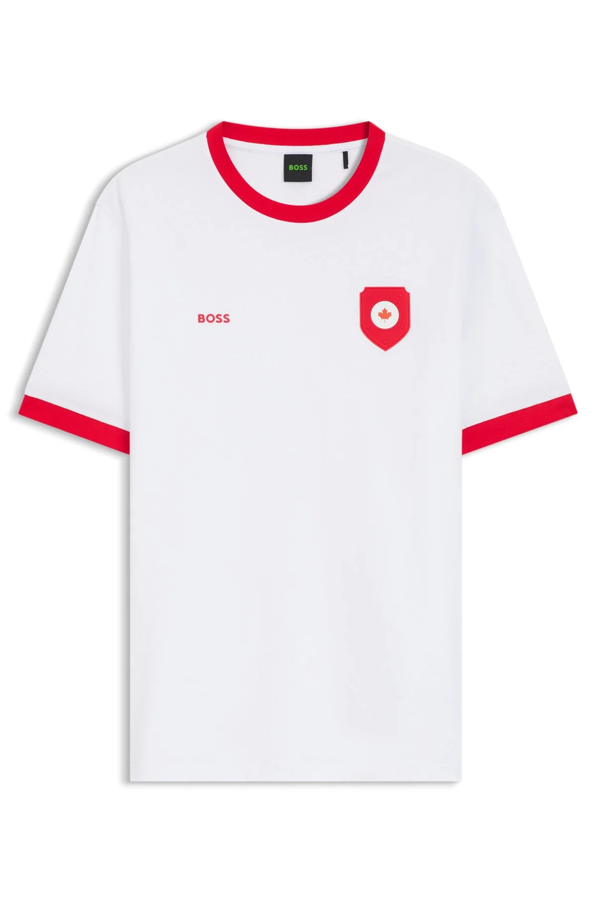 STRETCH-COTTON T-SHIRT WITH COUNTRY FLAG AND LOGO - 1