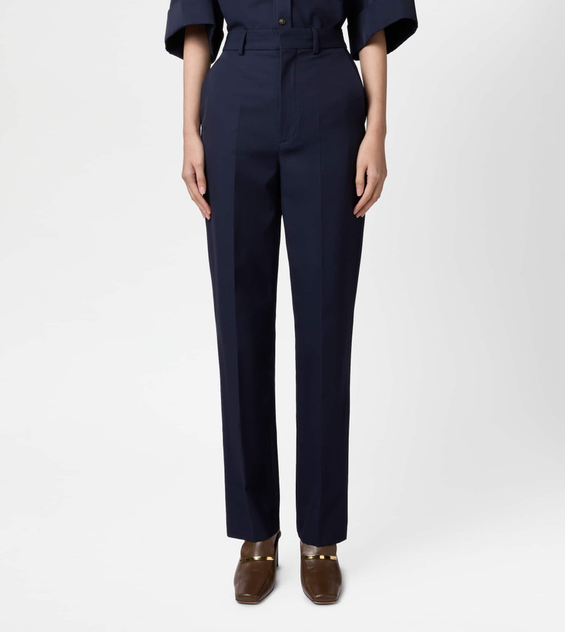 PANTS IN COTTON BLEND WOOL - BLUE 5