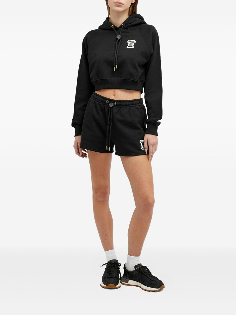 CASABLANCA column-applique cotton hoodie outlook