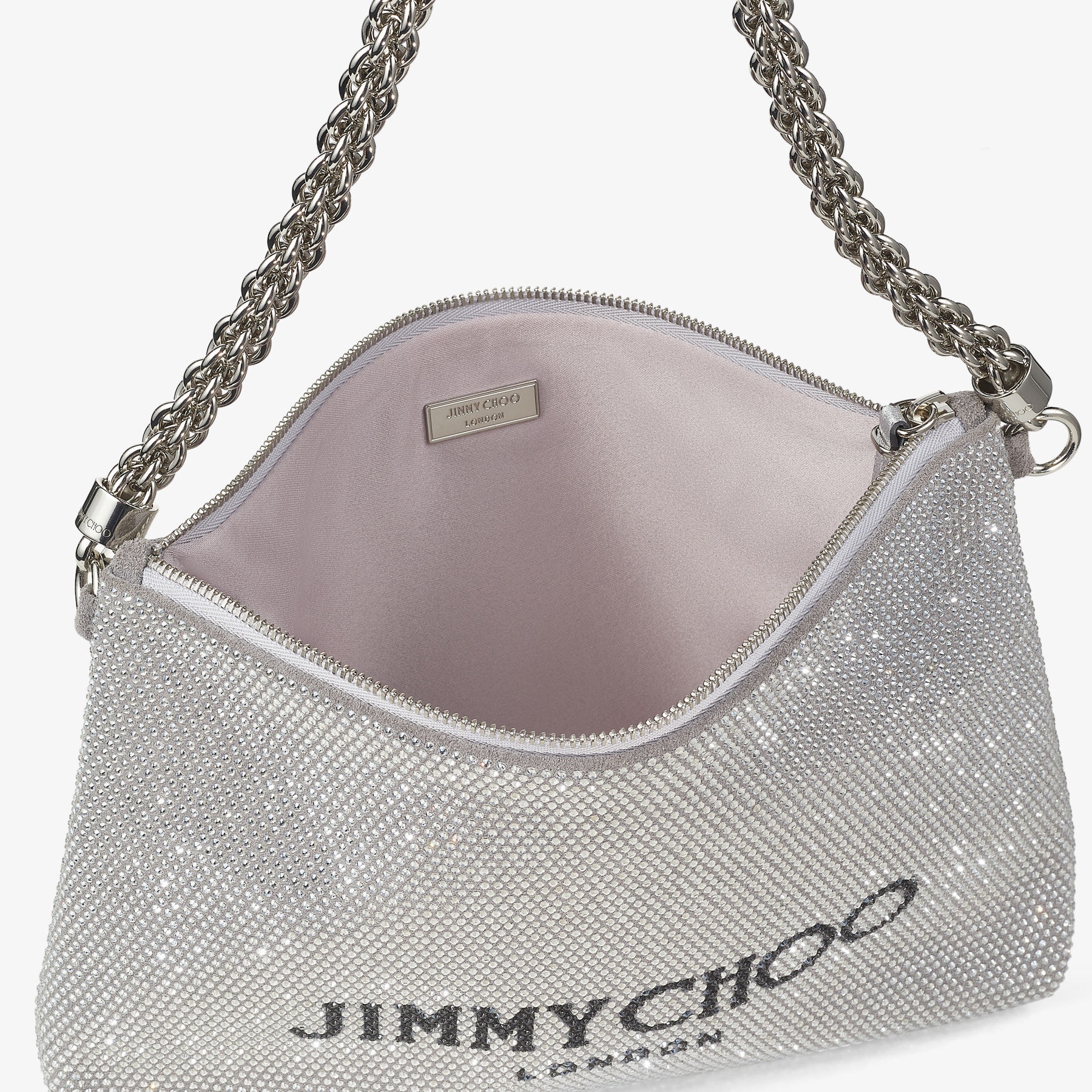 Callie Shoulder
Silver Suede Shoulder Bag with Crystals - 5