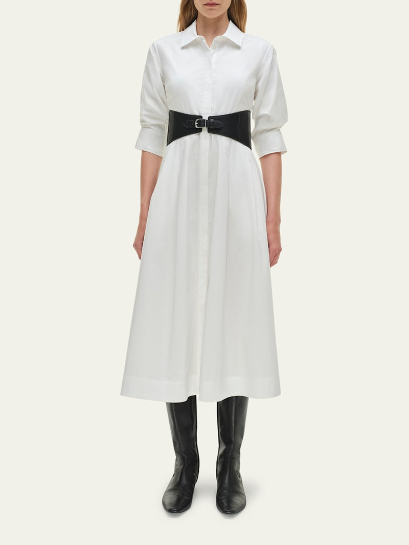 SIMKHAI Olson Belted Midi Shirtdress outlook