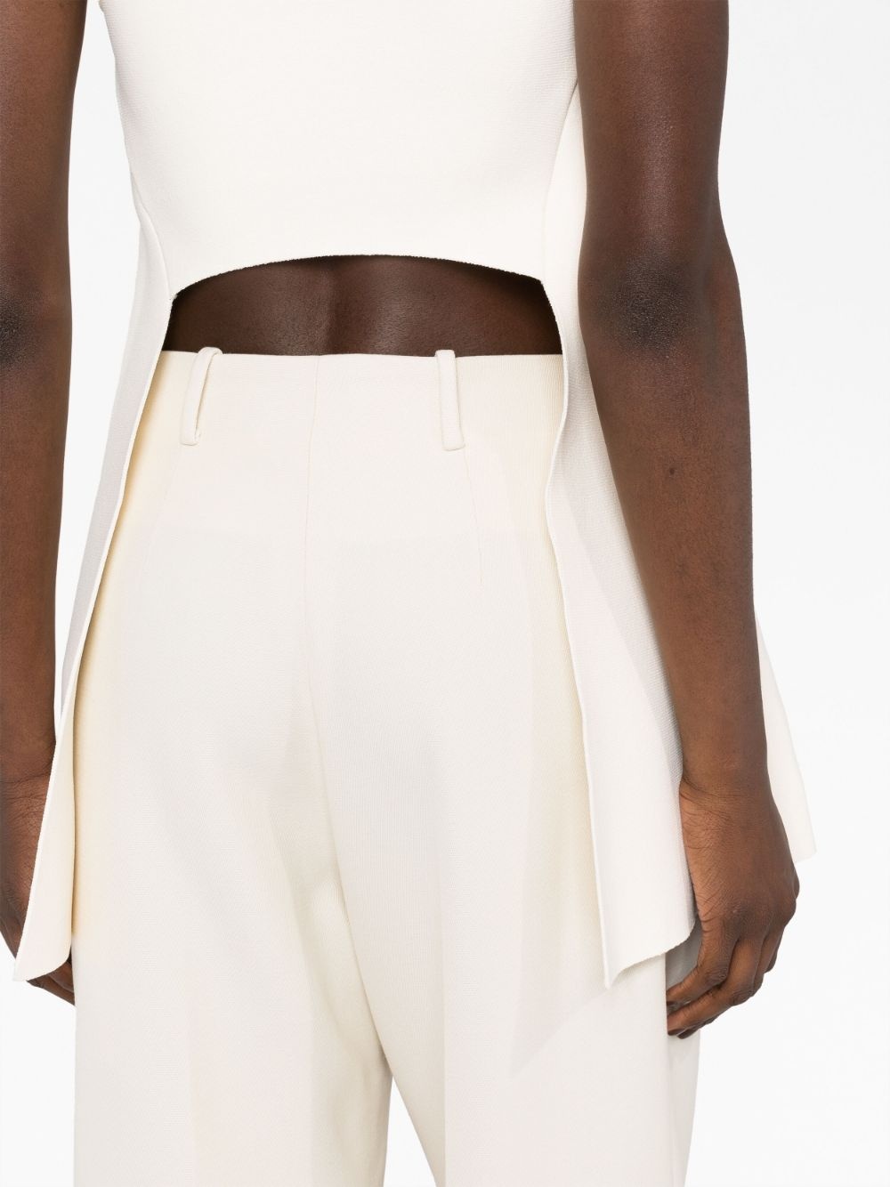cropped-detail sleeveless blouse - 3
