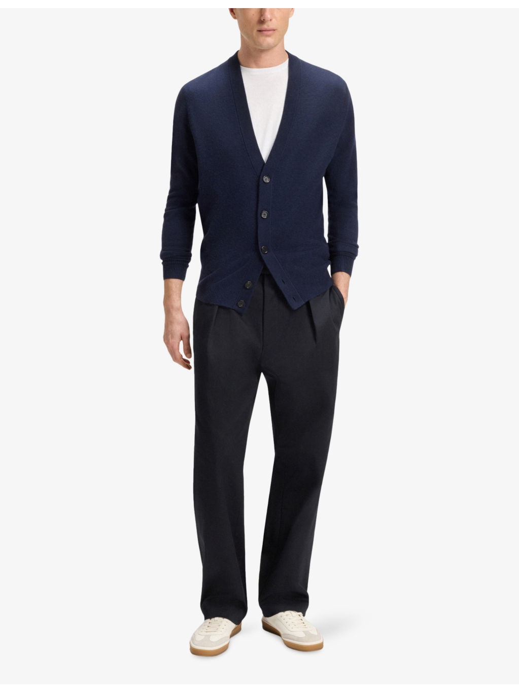 Beckham X BOSS Tailored Straight-Leg Stretch-Cotton Trousers - 2