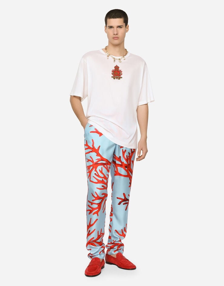Silk jersey T-shirt with heraldic DG patch - 5