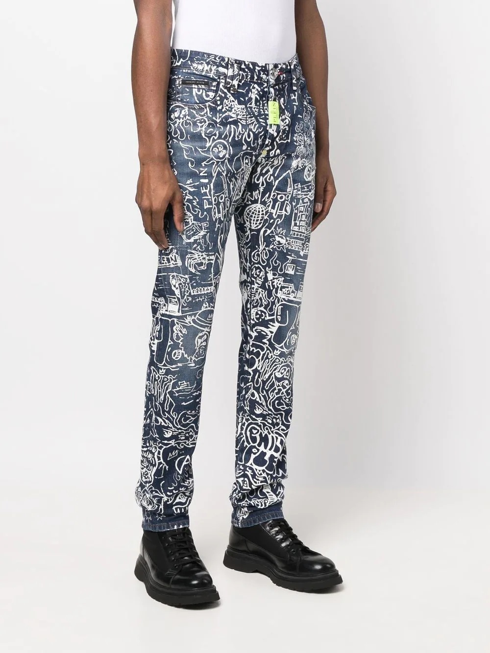 all-over graphic-print jeans - 3