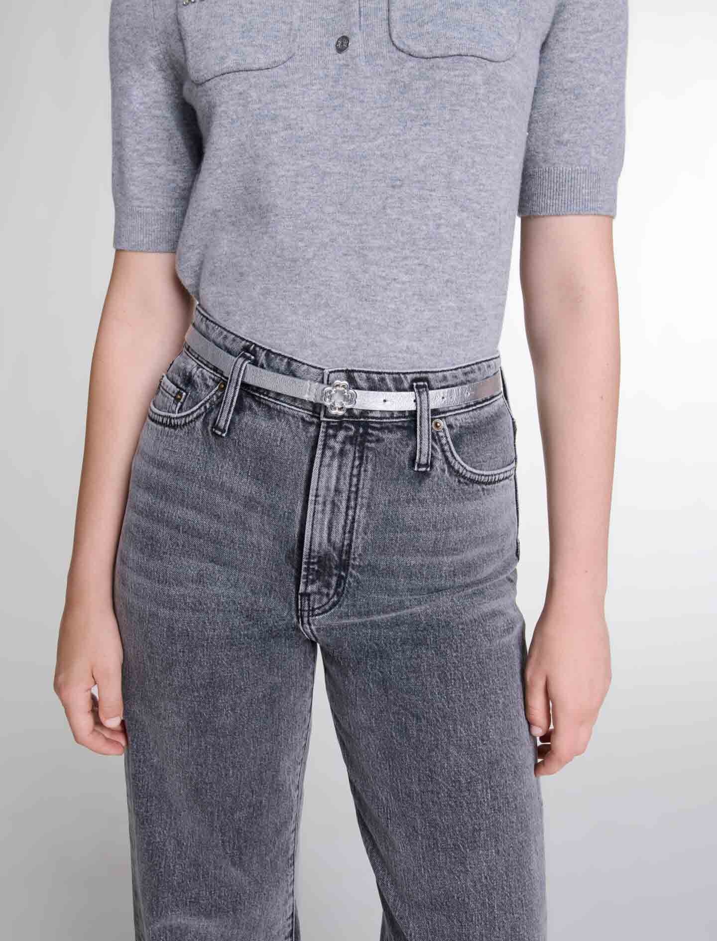 Slim belt with Clover buckle - 7