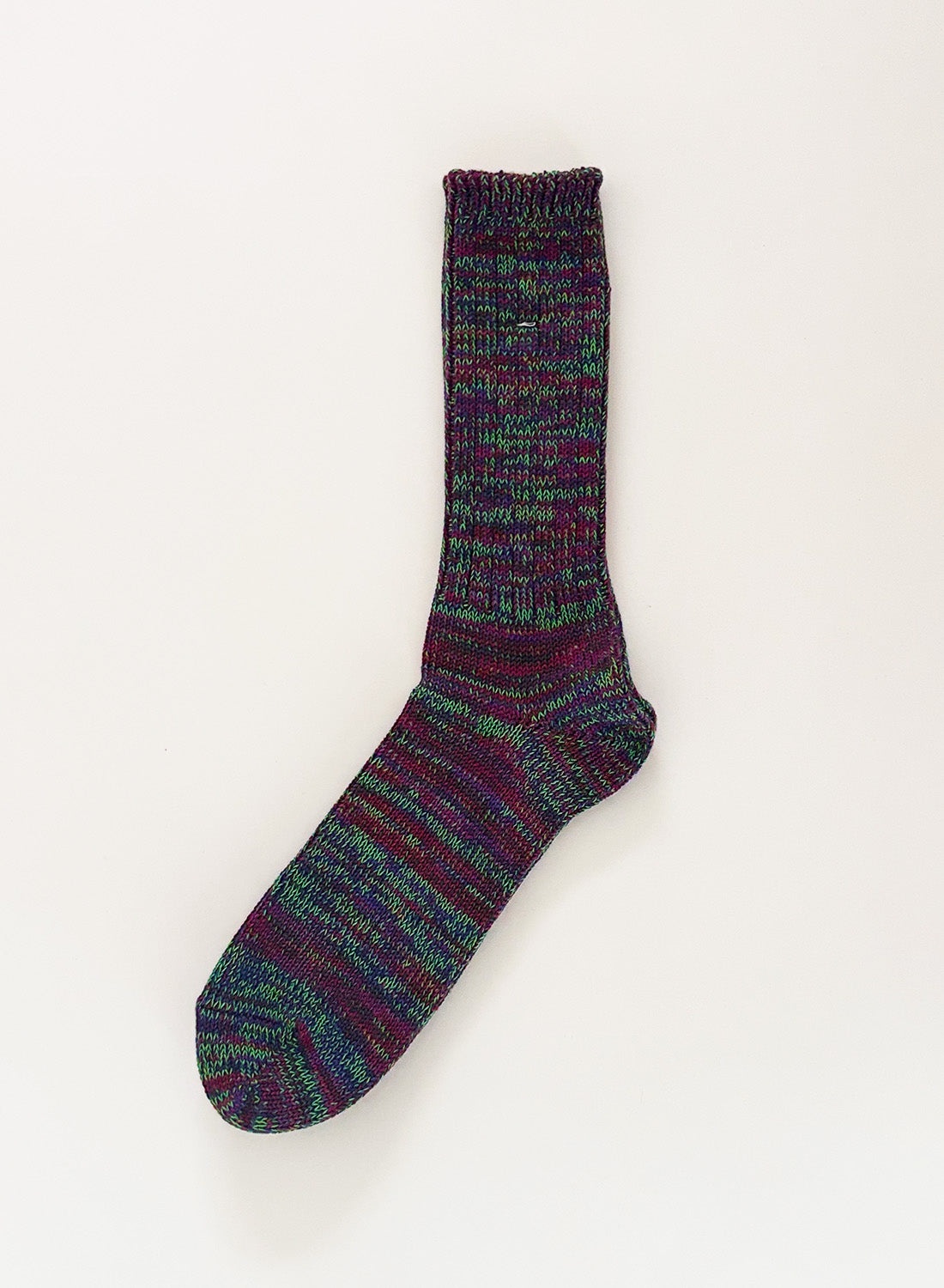Anonymous Ism 5 Colour Mix Crew Sock in Dark Purple - 2