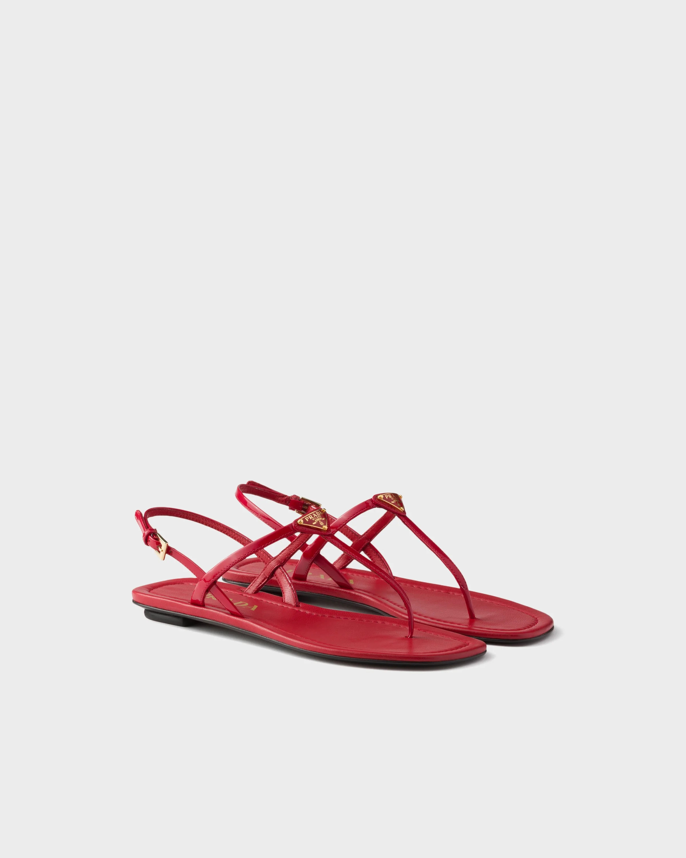 Patent leather thong sandals - 1