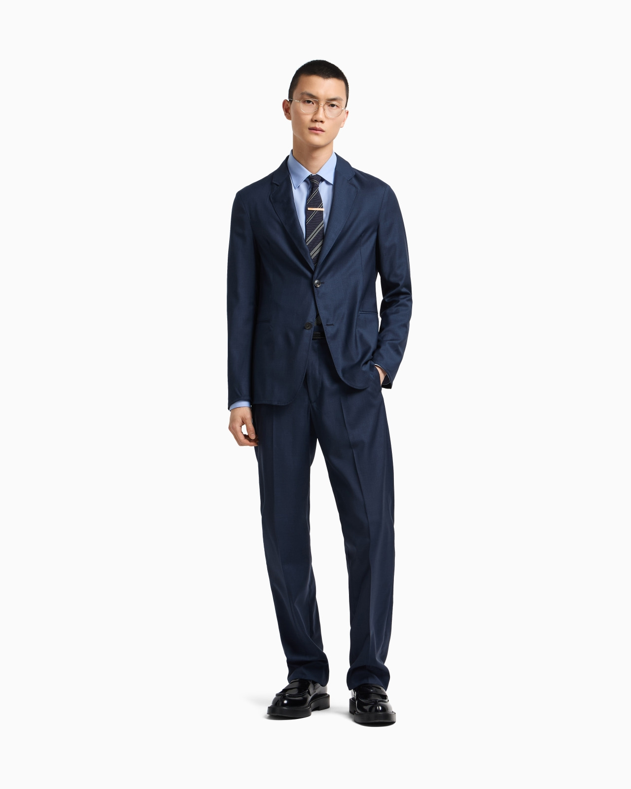 ICON SINGLE-BREASTED JACKET IN TROPICAL LIGHT WOOL CANVAS - 2