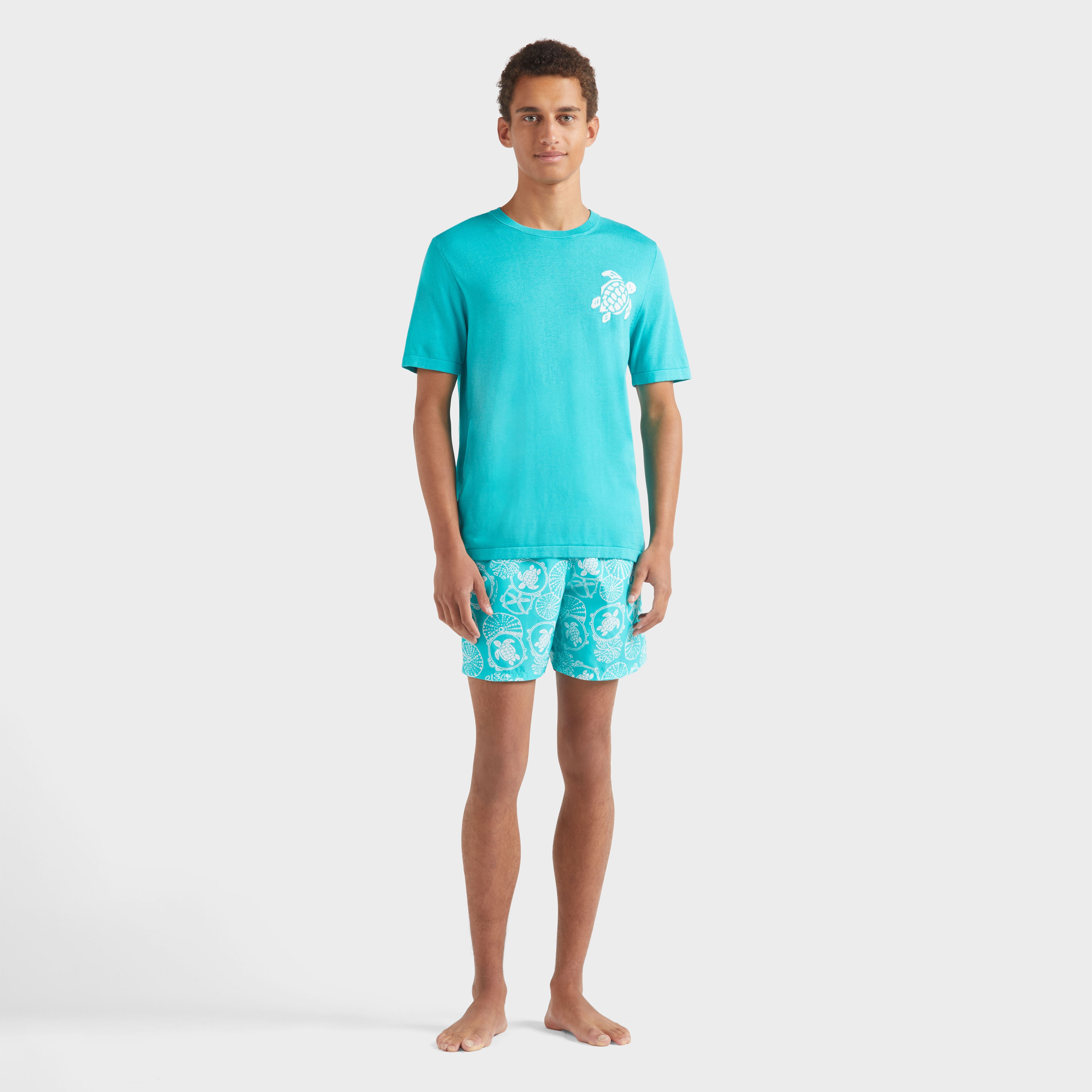 Men Cotton T-shirt Jacquard Turtle - 3