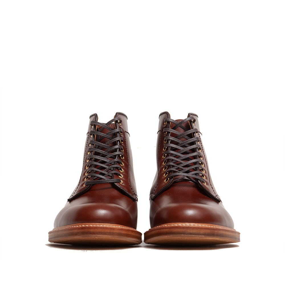 Plain Toe Navy Blucher Boot Annonay Walnut Brown - 3