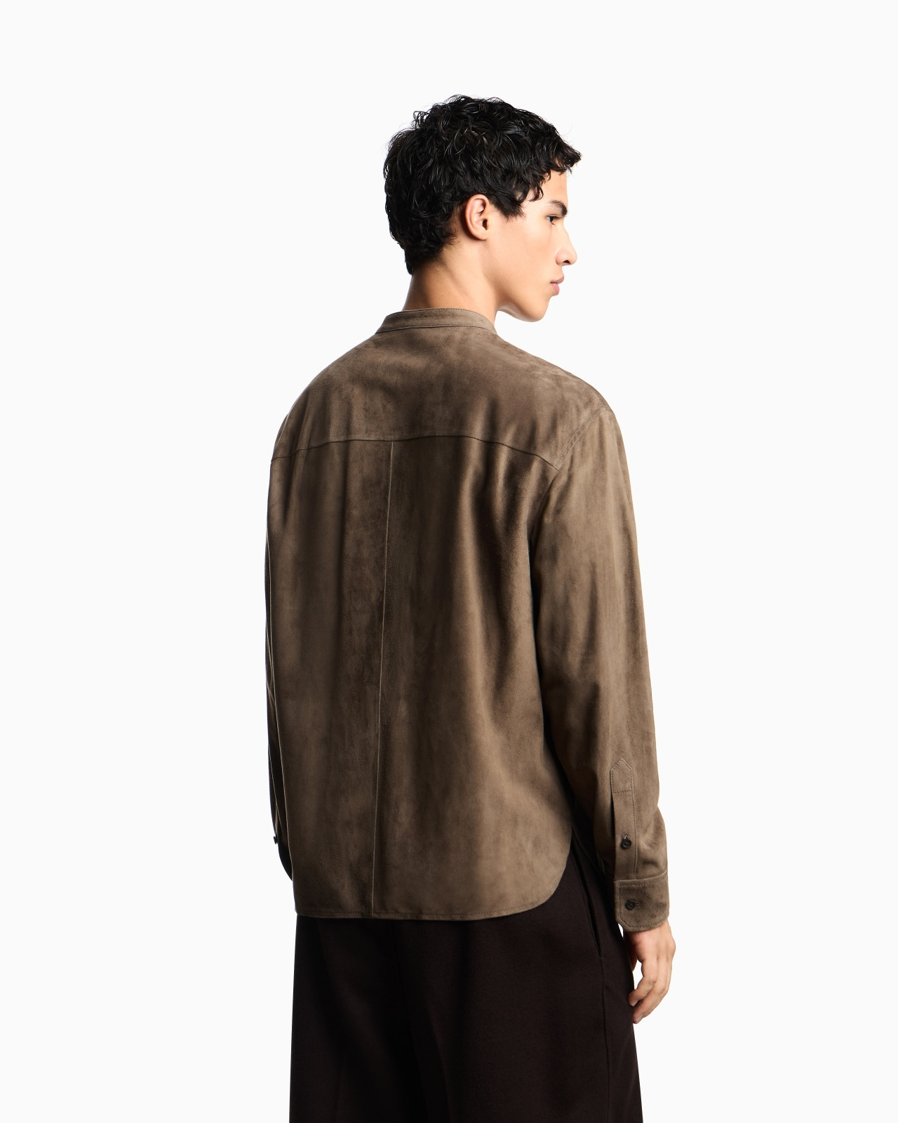 GOAT SUEDE SHIRT JACKET WITH GURU COLLAR - 3