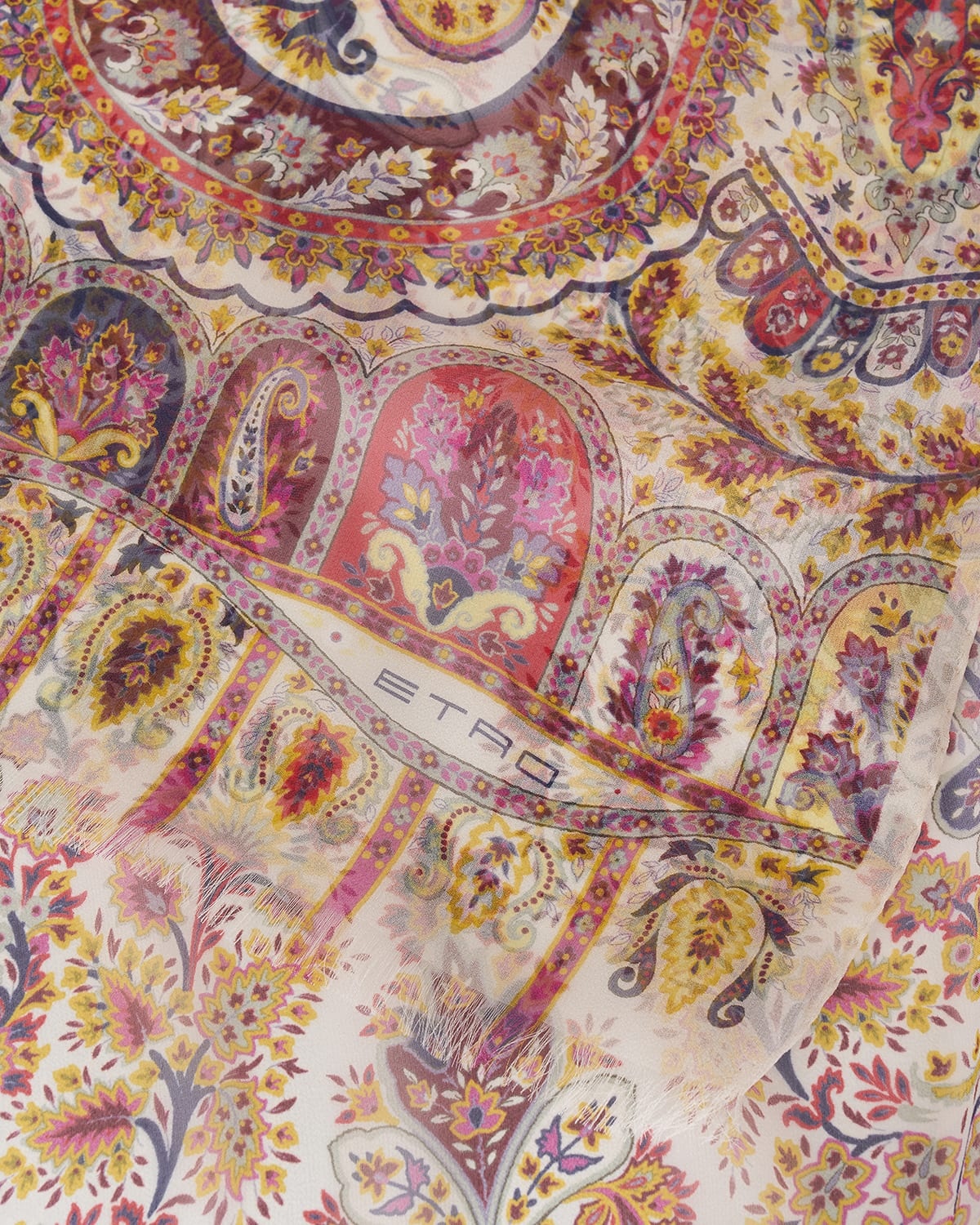 Paisley & Floral Silk Scarf - 3