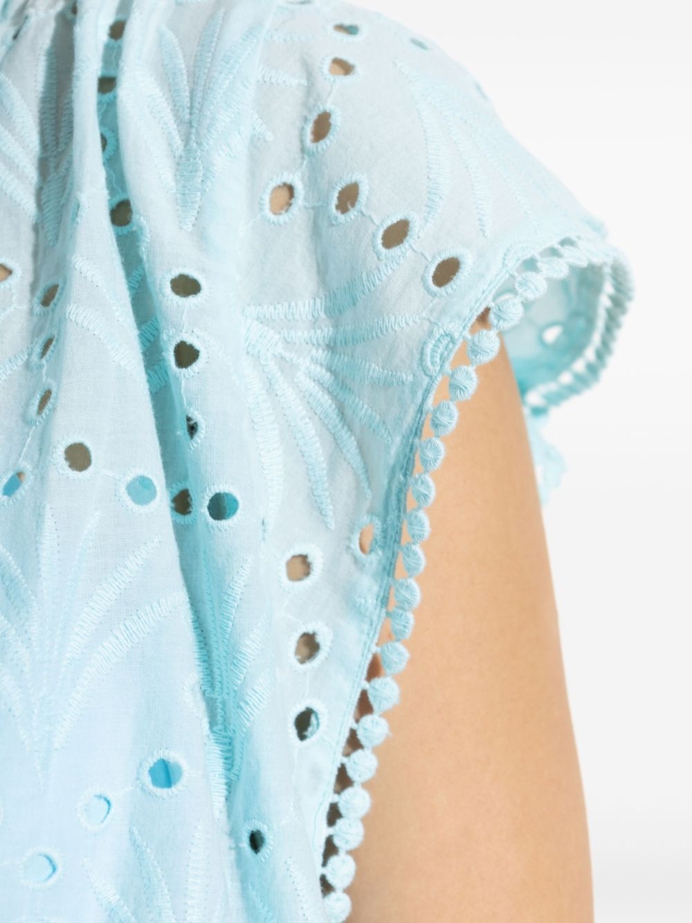 送料関税込★Melissa Odabash★クロシェトリム ミニドレス Jess Jess Blue Tropical Dress | Official Site