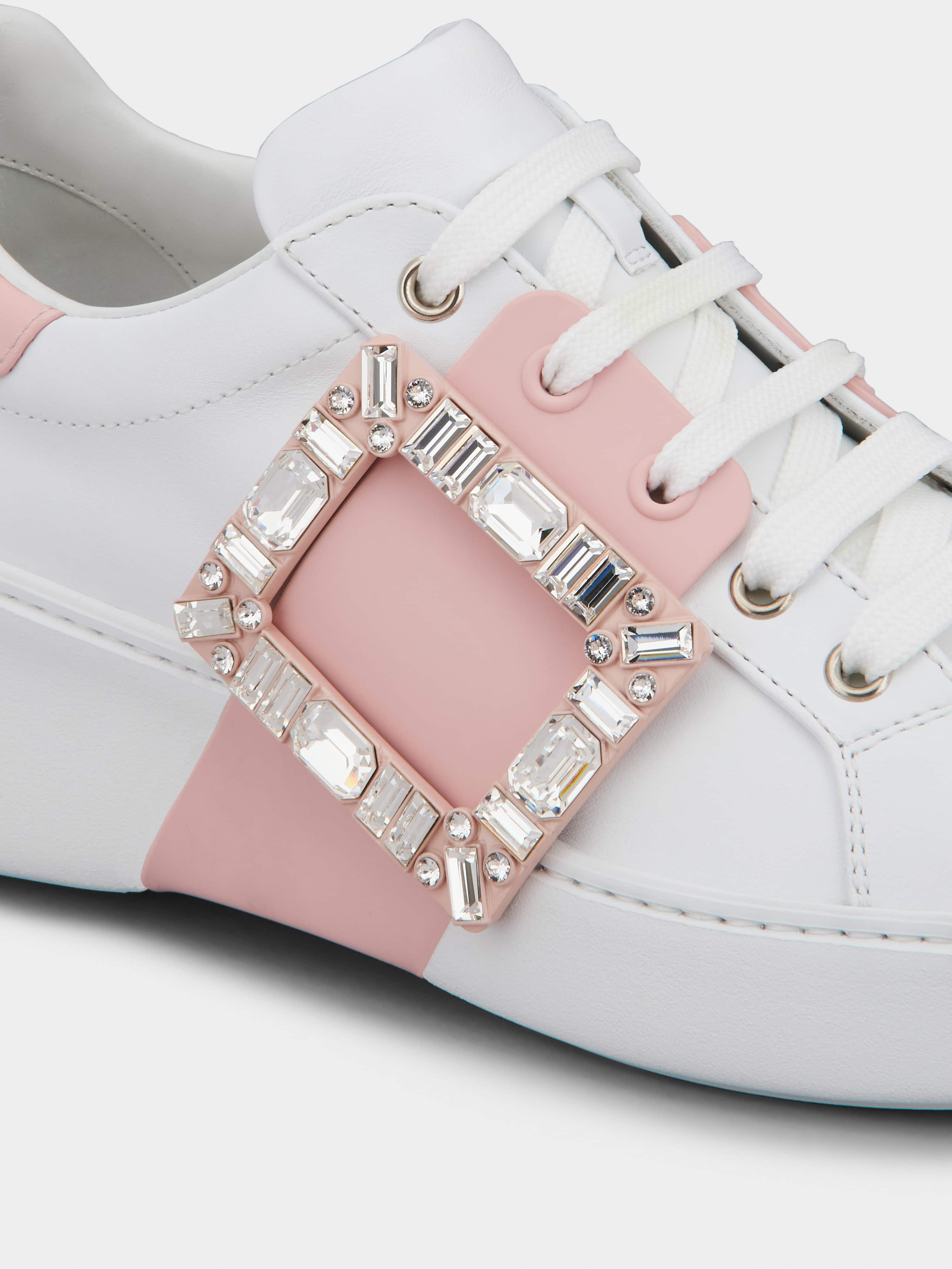Viv' Skate Strass Buckle Sneakers in Soft Leather - 3