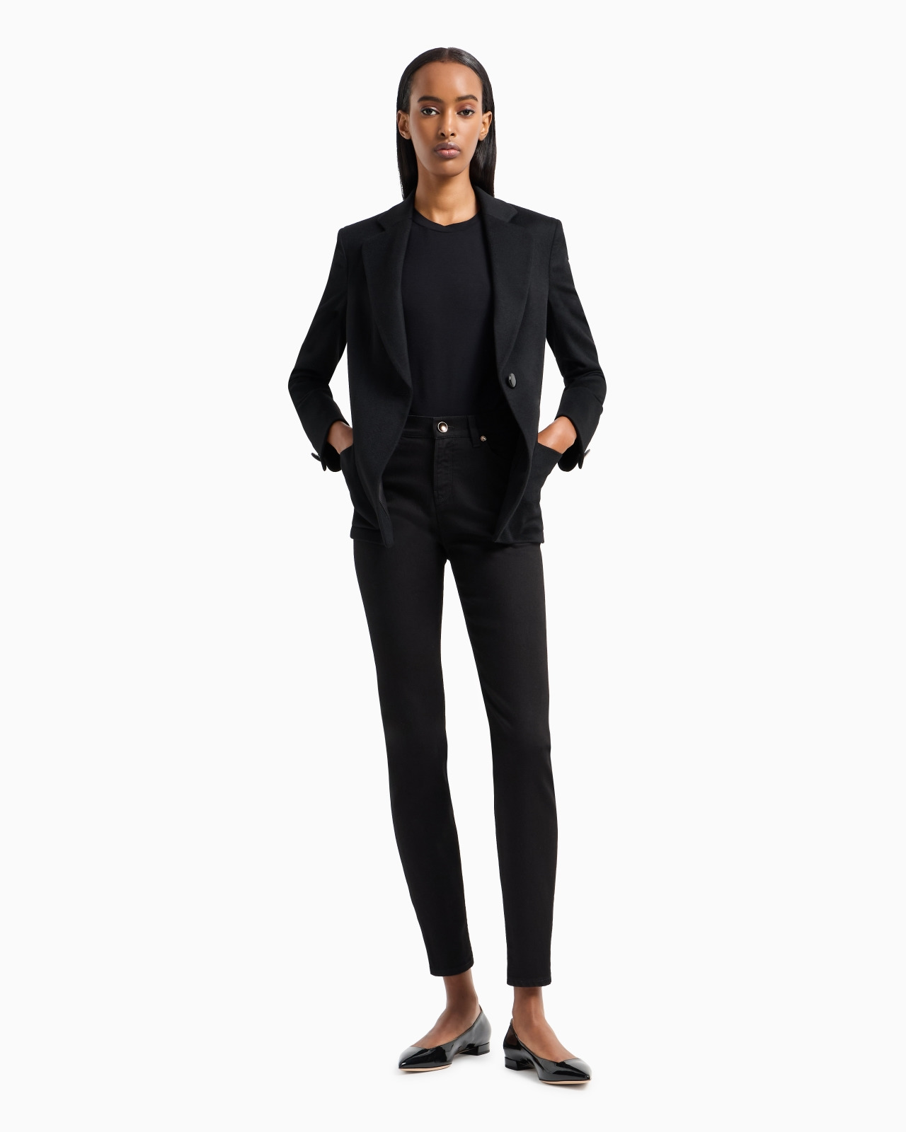 Stretch-cotton, slim-fit, five-pocket trousers - 4
