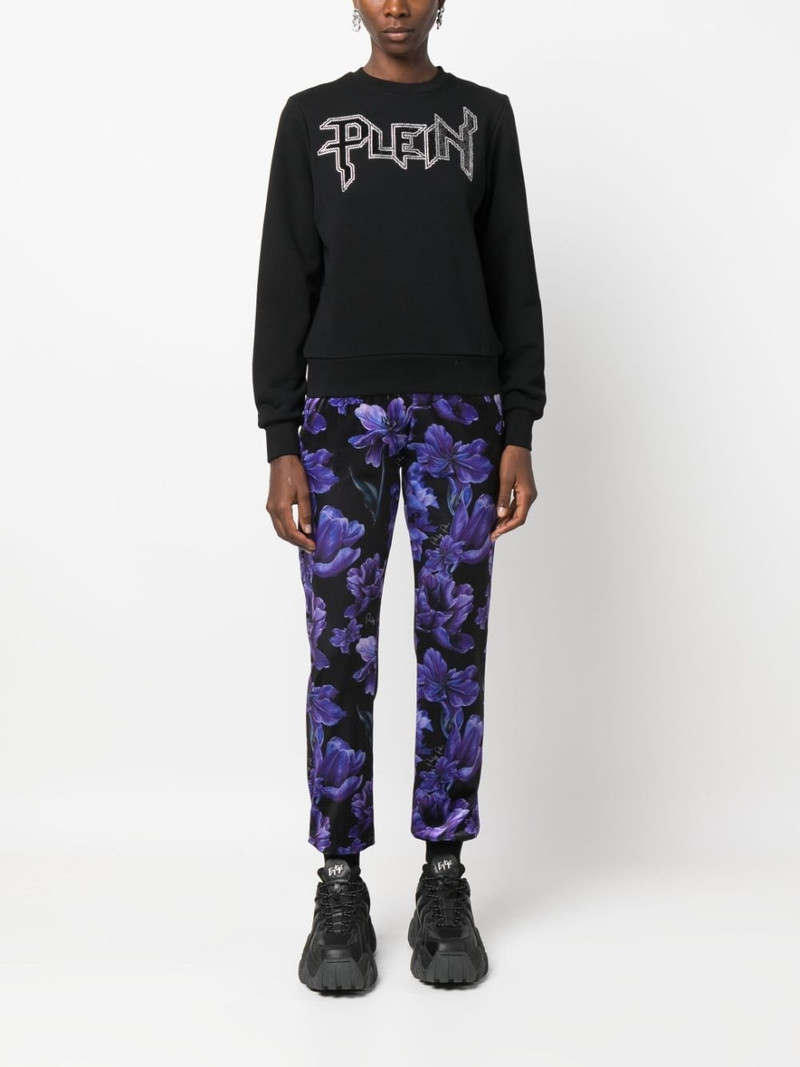 PHILIPP PLEIN LS Crystal logo-appliqué T-shirt outlook