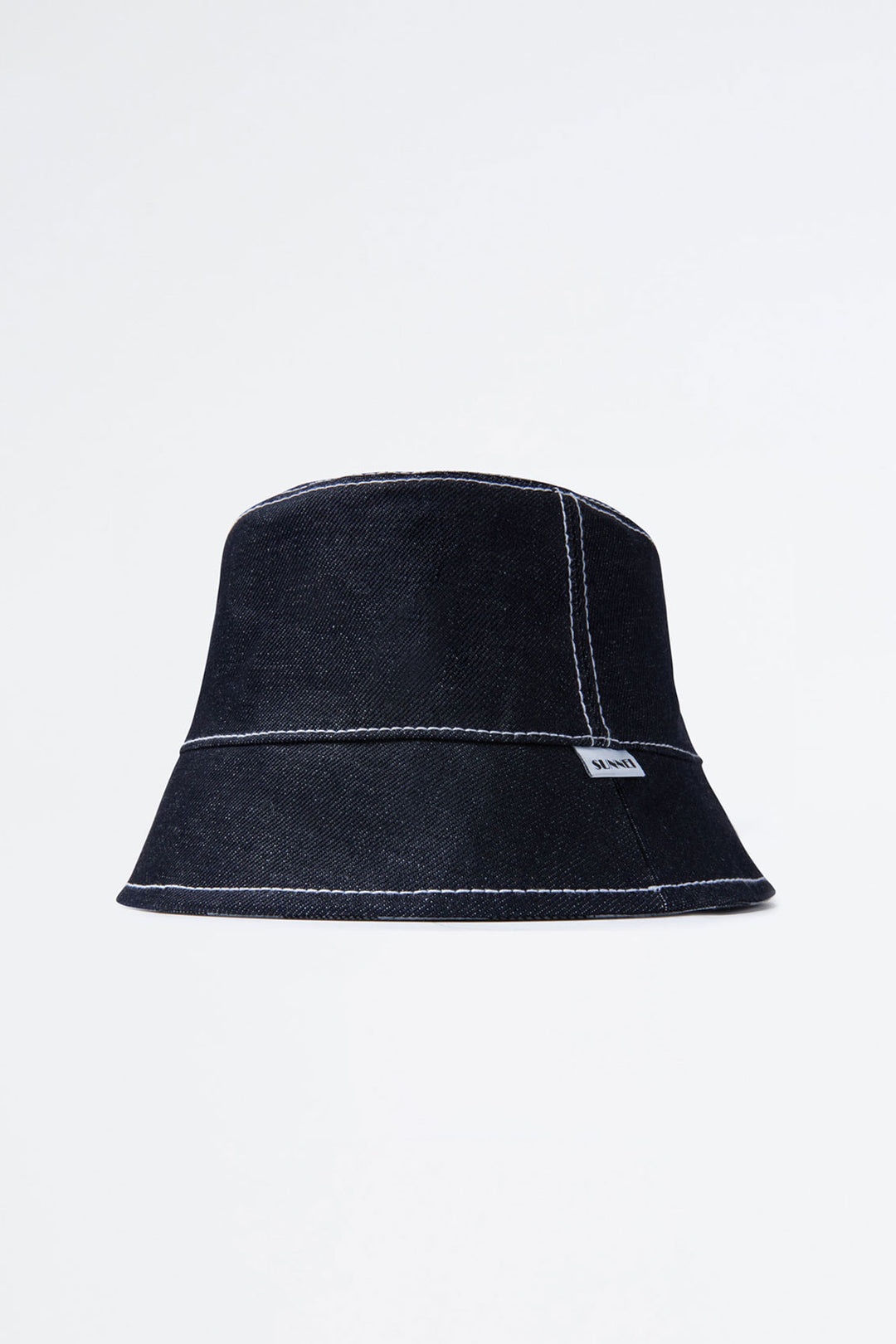 STRIPED DENIM REVERSIBLE BUCKET HAT - 1