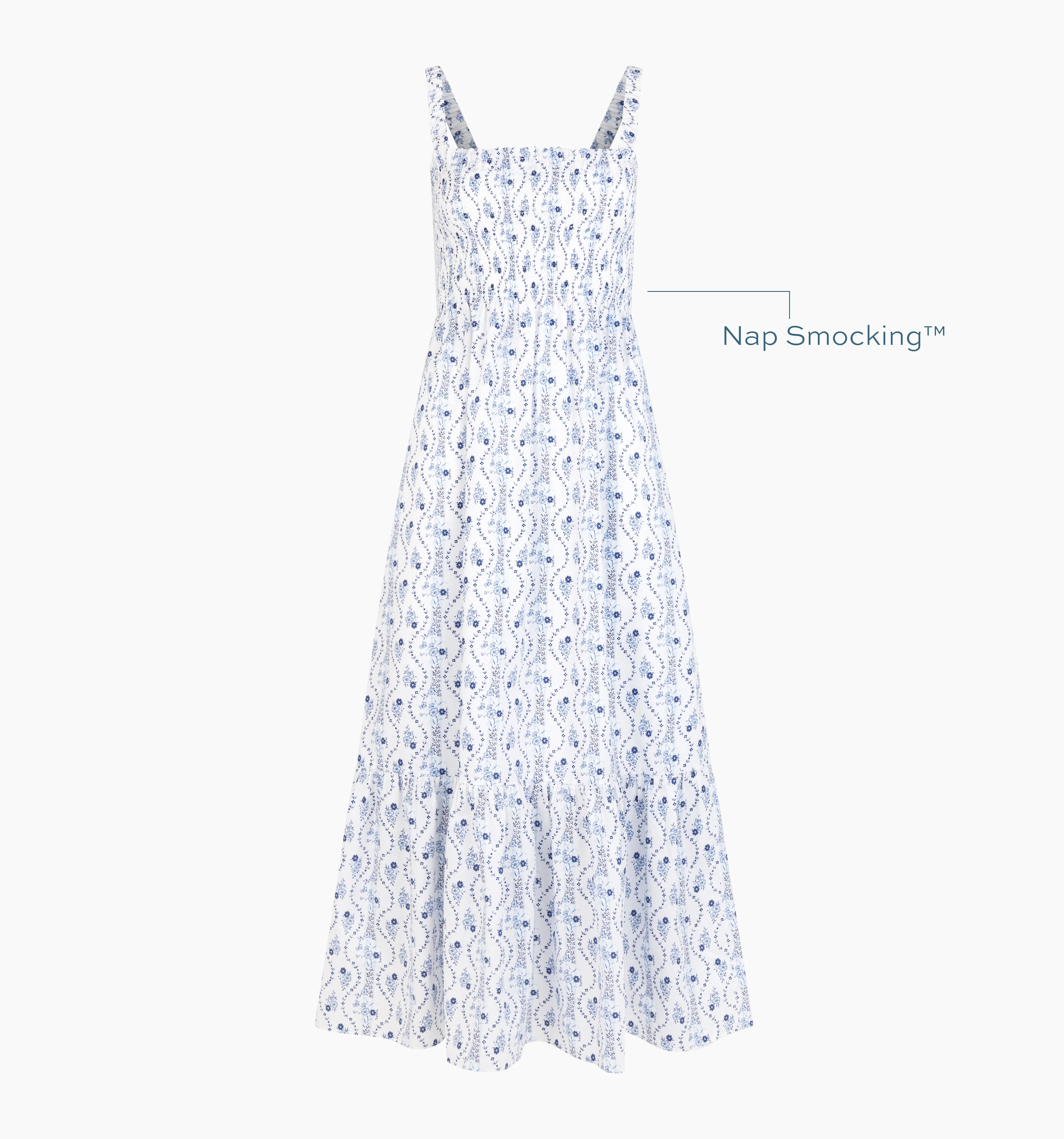 The Anjuli Nap Dress - Blue Vine Stripe - 1
