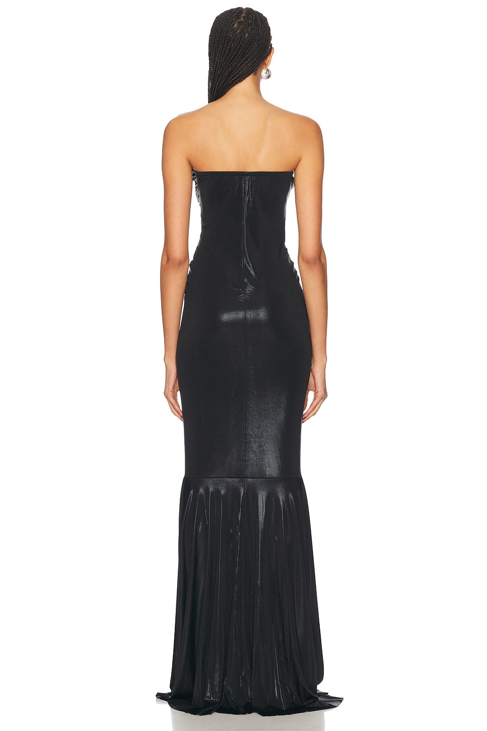 Strapless Shirred Front Fishtail Gown - 3