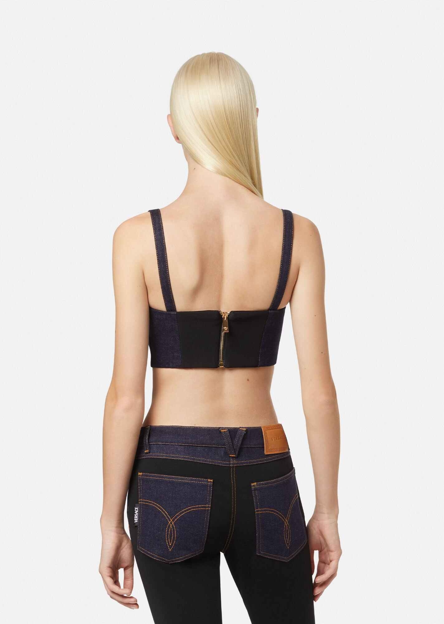 Medusa Denim Bralette Top - 3