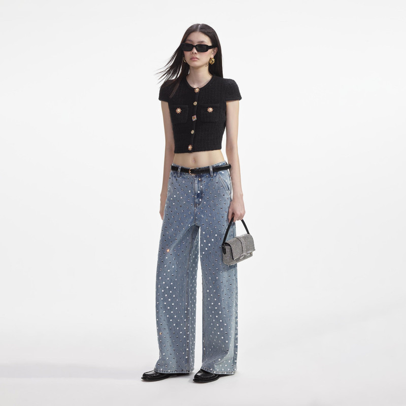 Black Jewel Button Knit Top 2