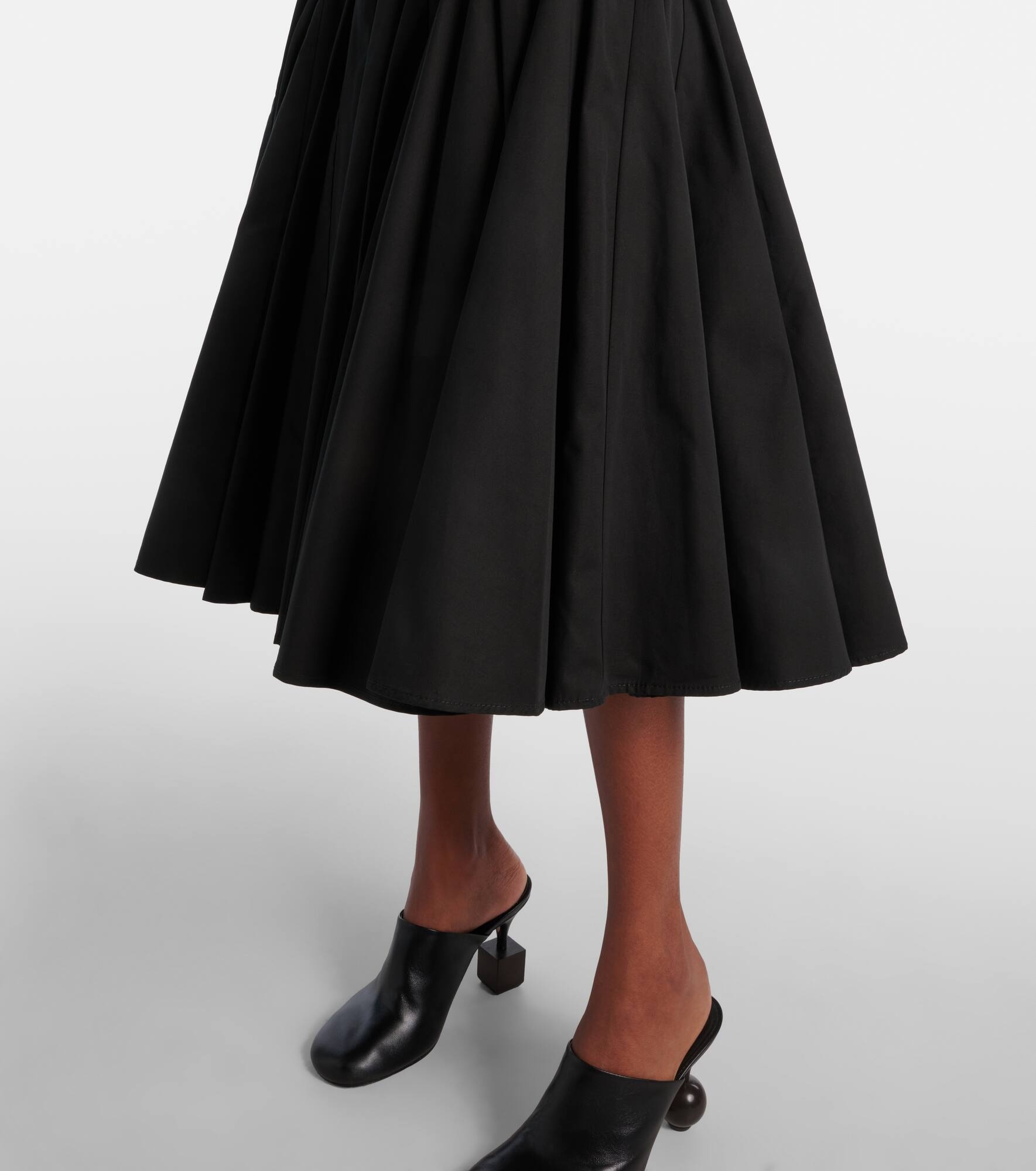 Agave flared cotton poplin midi skirt - 5