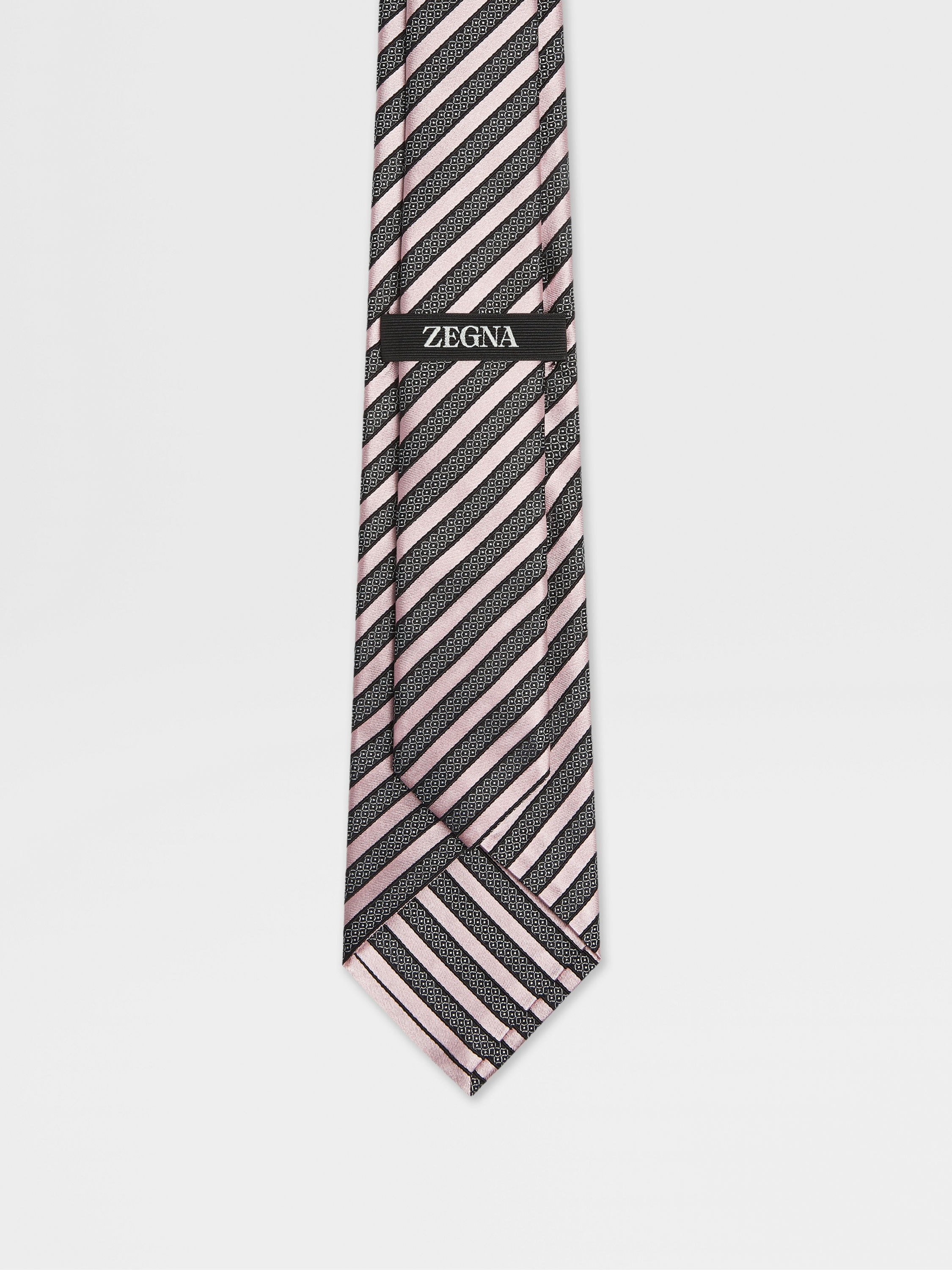 LIGHT PINK SILK AND COTTON TIE - 3