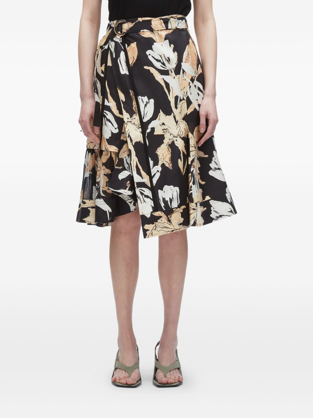 floral-print ruffled skirt - 3