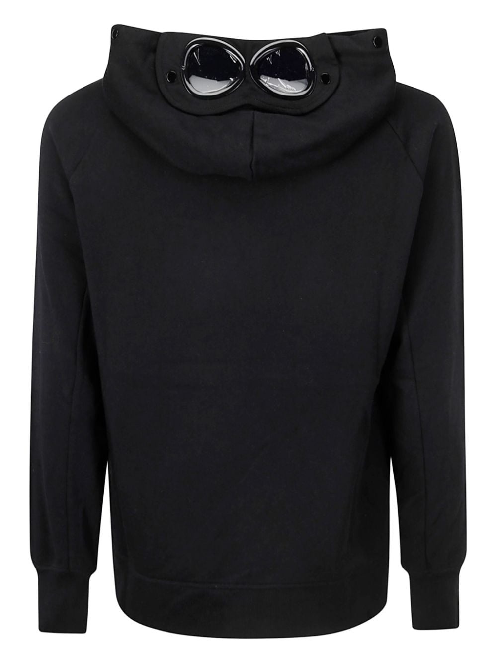 goggle-detail cotton hoodie - 2