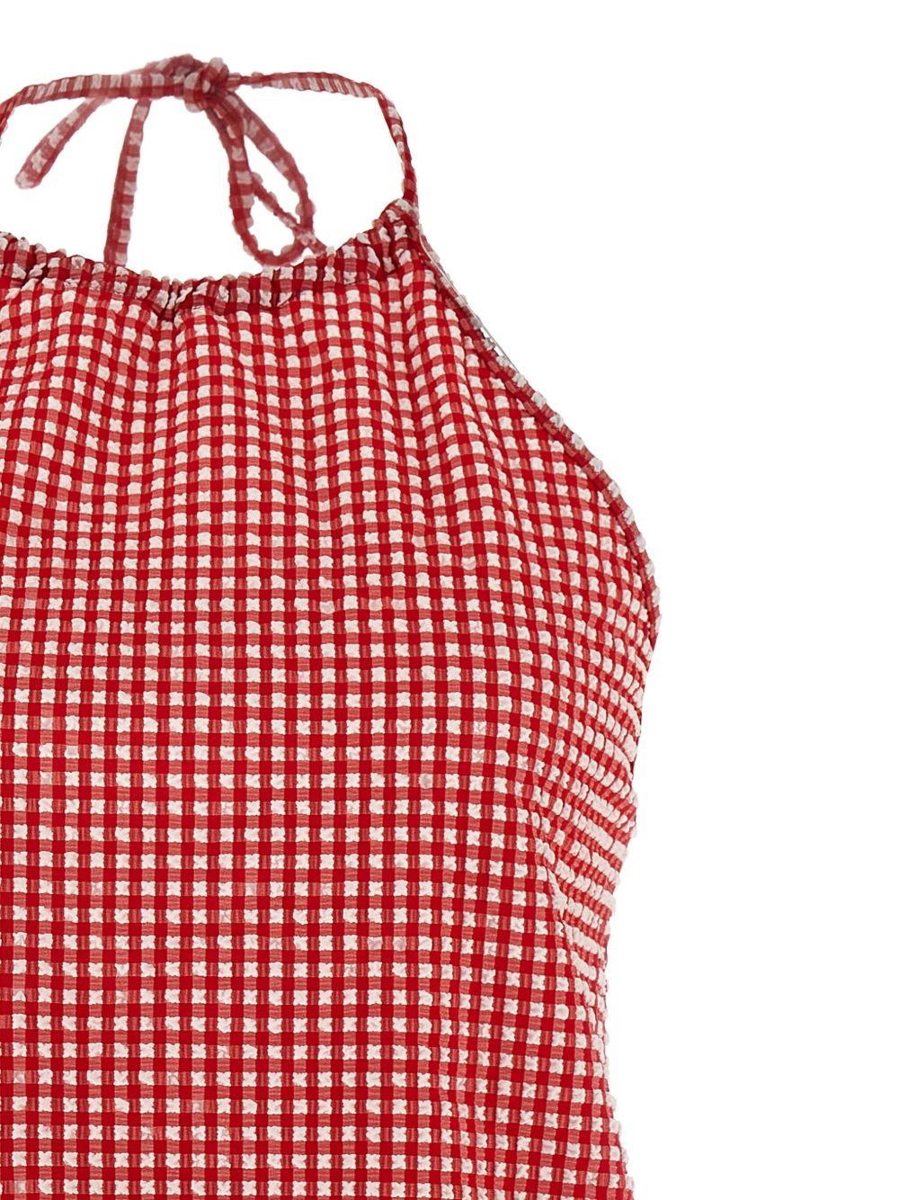 halterneck gingham mini dress - 3