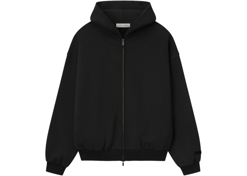 ESSENTIALS Fear of God Essentials Embossed Classic Fleece Zip-Up Hoodie Vintage Black outlook
