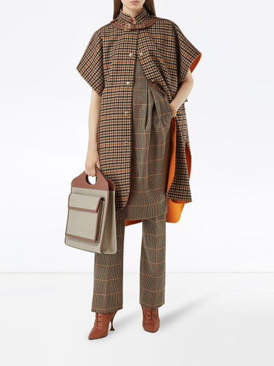 Burberry check-print buckle-detail cape outlook