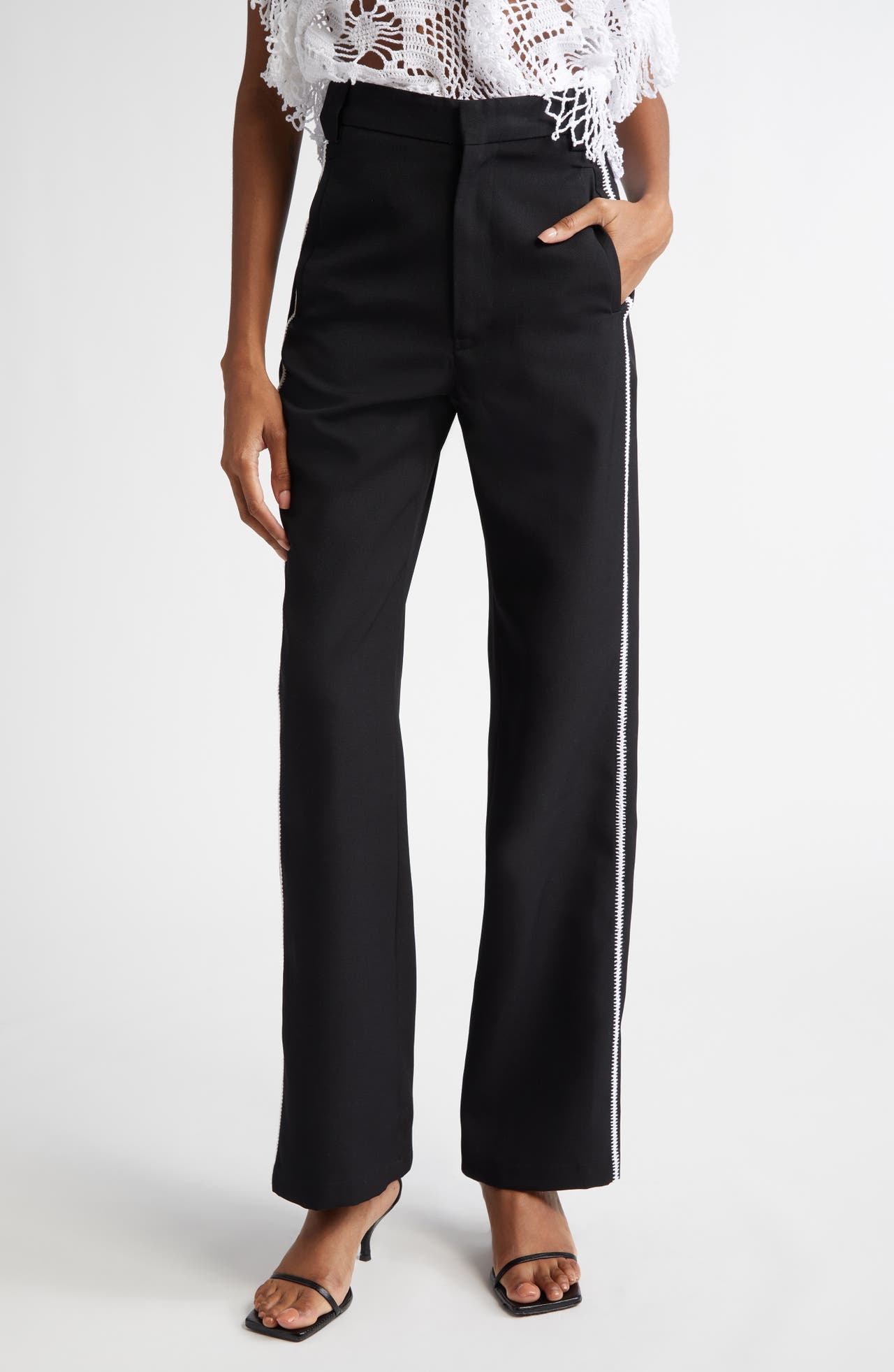 Diotima Thirds Straight Leg Trousers in Black at Nordstrom - 1