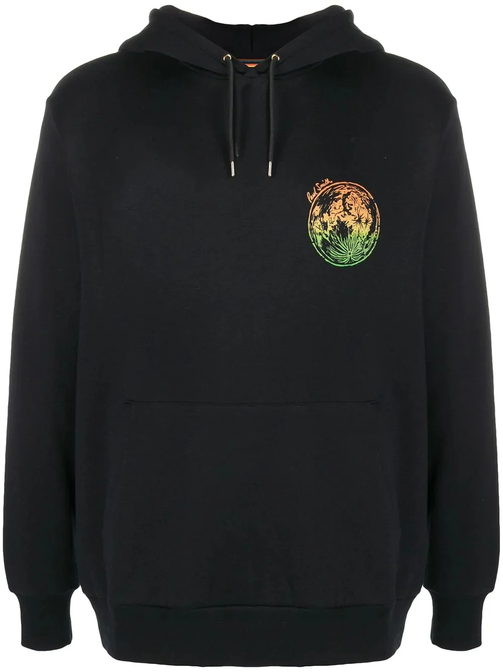 logo print drawstring hoodie - 1