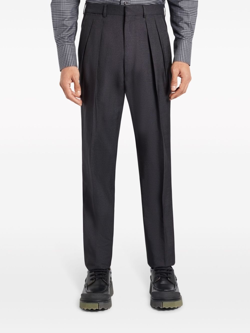pleated silk trousers - 3
