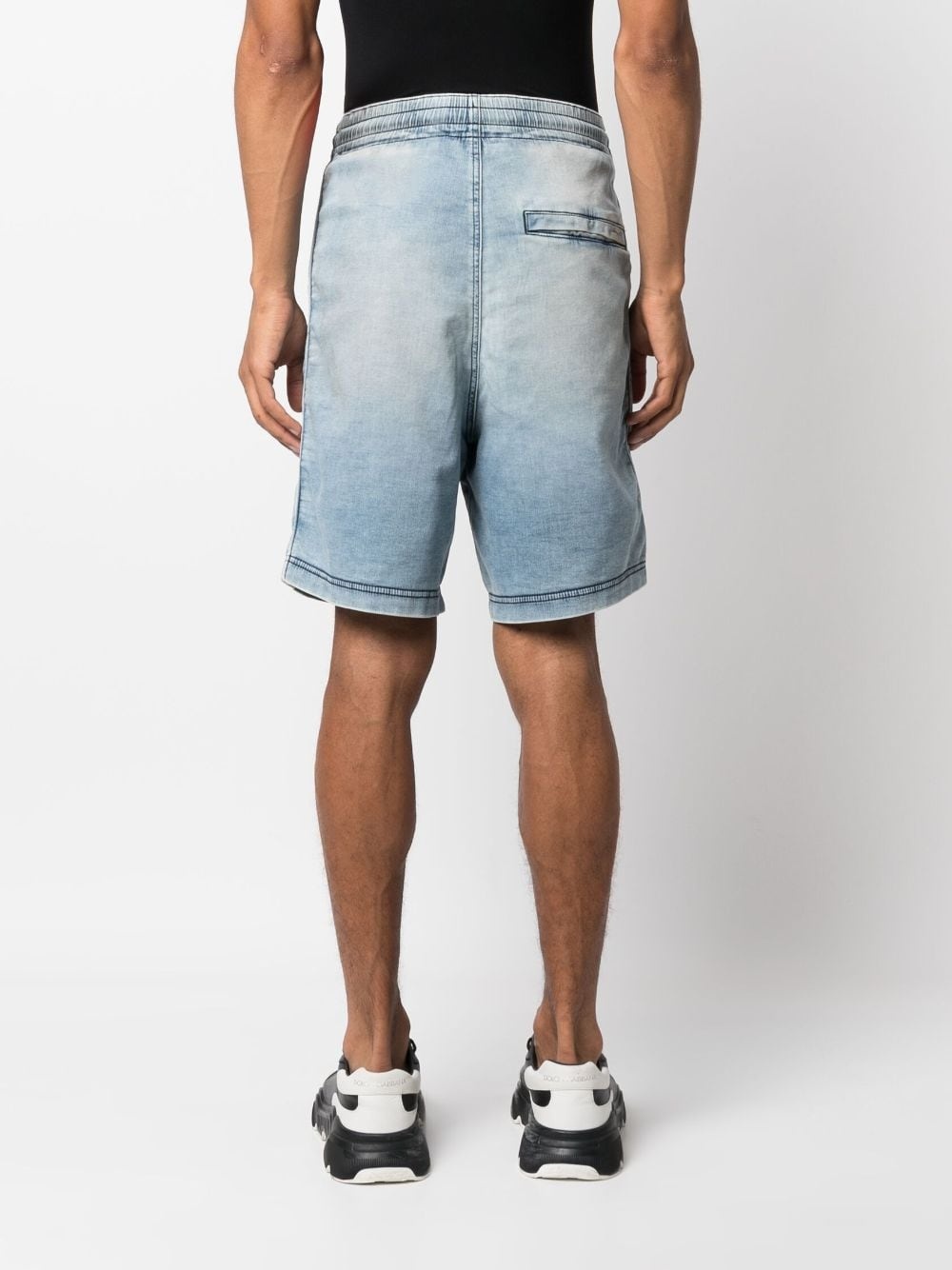 logo-patch denim shorts - 4