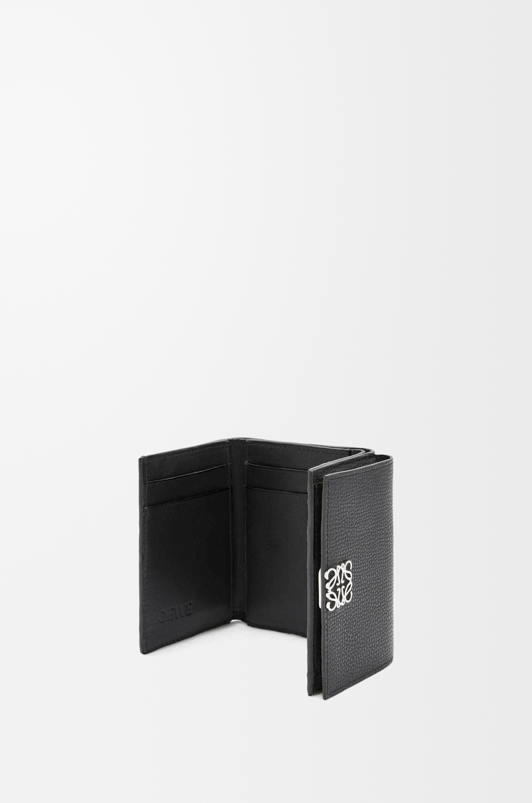 Anagram trifold wallet in pebble grained calfskin - 4