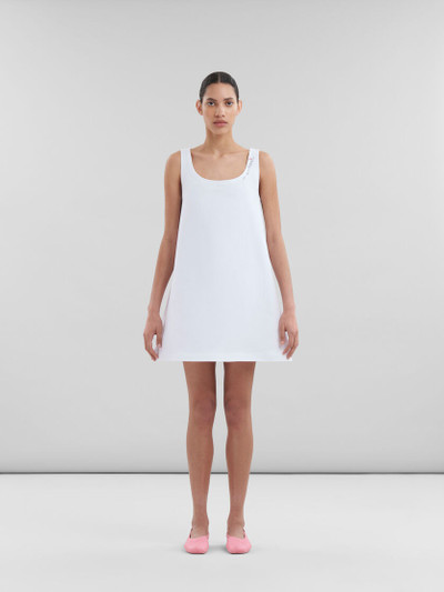 Marni WHITE CADY A-LINE DRESS WITH MARNI MENDING outlook