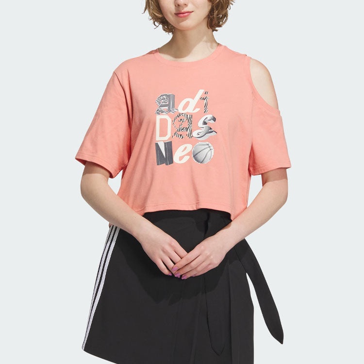 (WMNS) adidas Neo Graphic T-Shirts 'Pink' IK7671 - 2